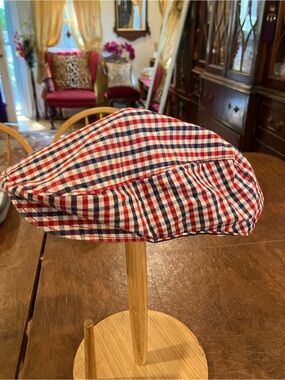 GAP Kids Red and Blue Checkered Newsboy Cap